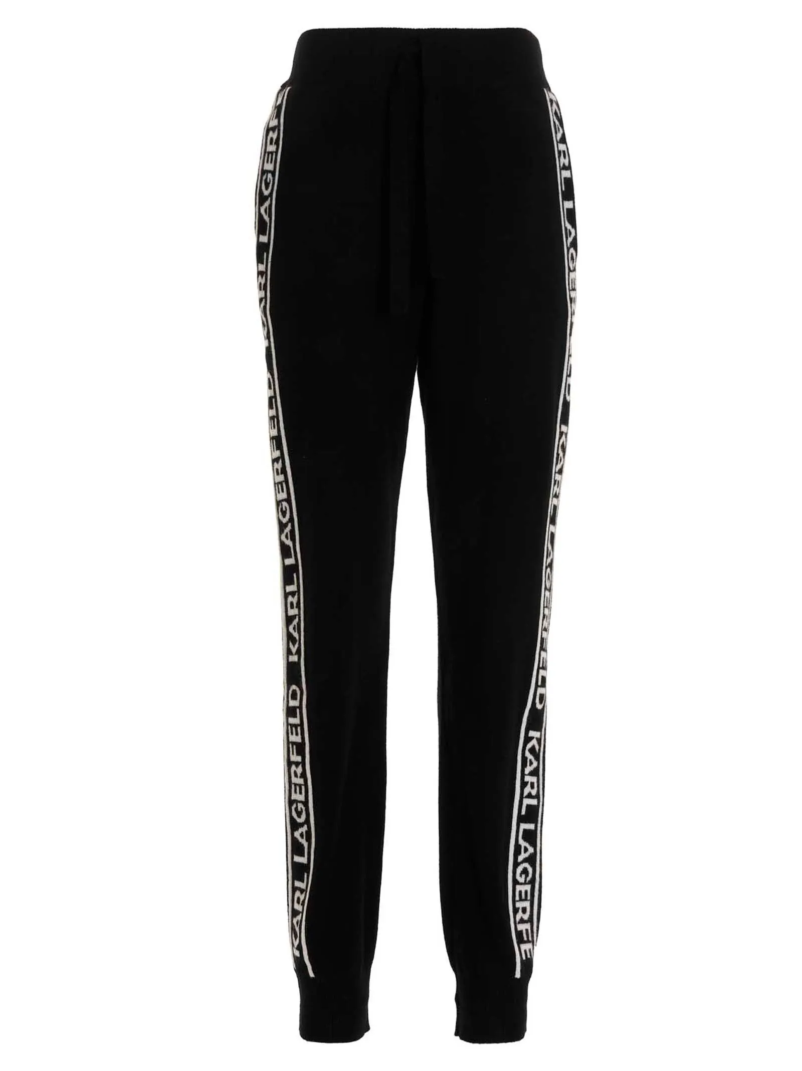 Karl Lagerfeld Logo Intarsia High Waist Trousers