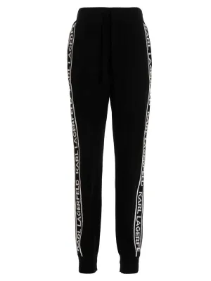 Karl Lagerfeld Logo Intarsia High Waist Trousers