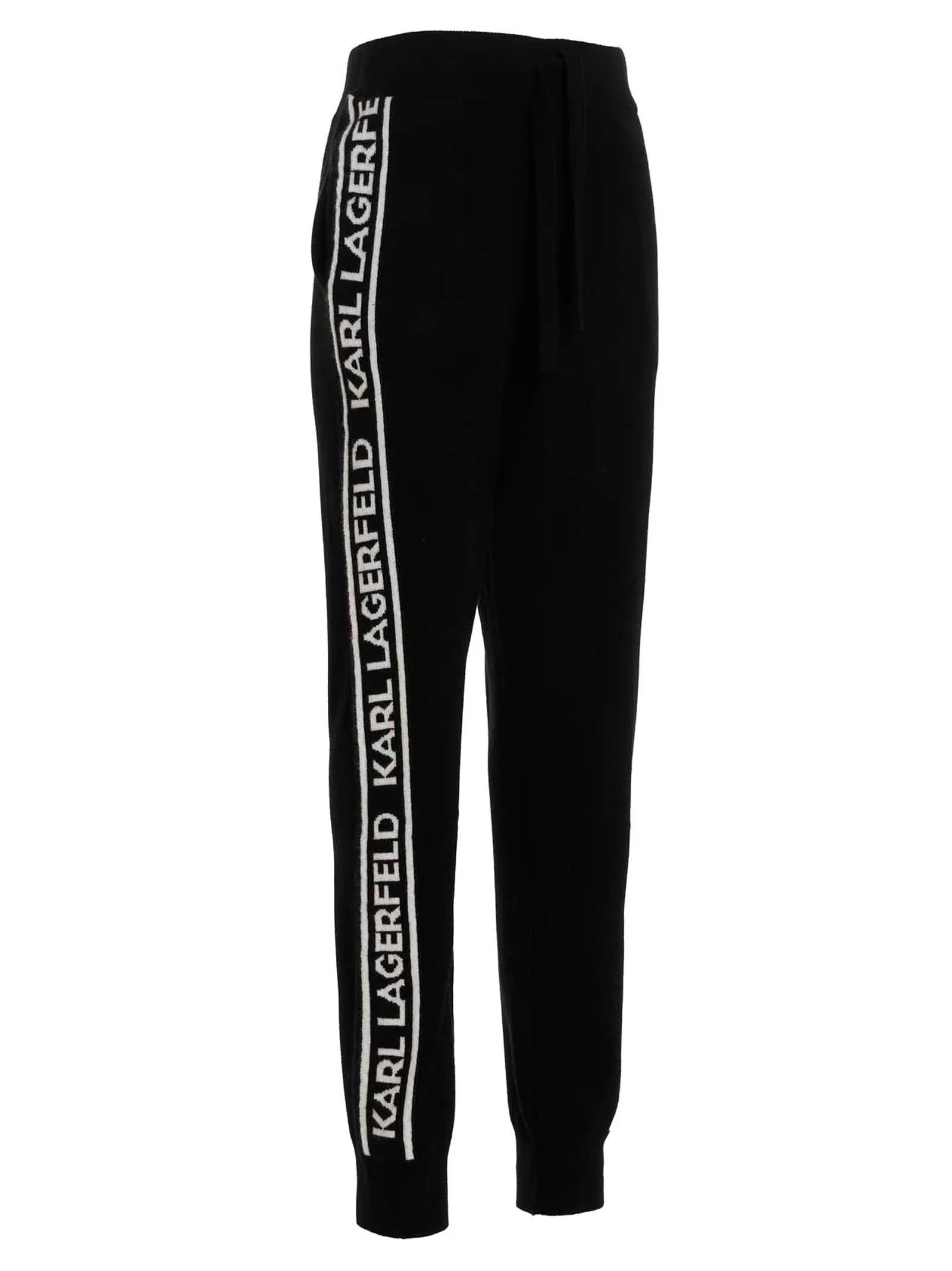 Karl Lagerfeld Logo Intarsia High Waist Trousers