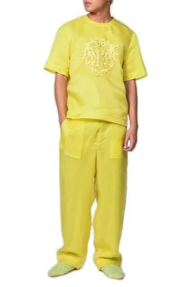 Koch Mesh-Layered Straight-Leg Pants