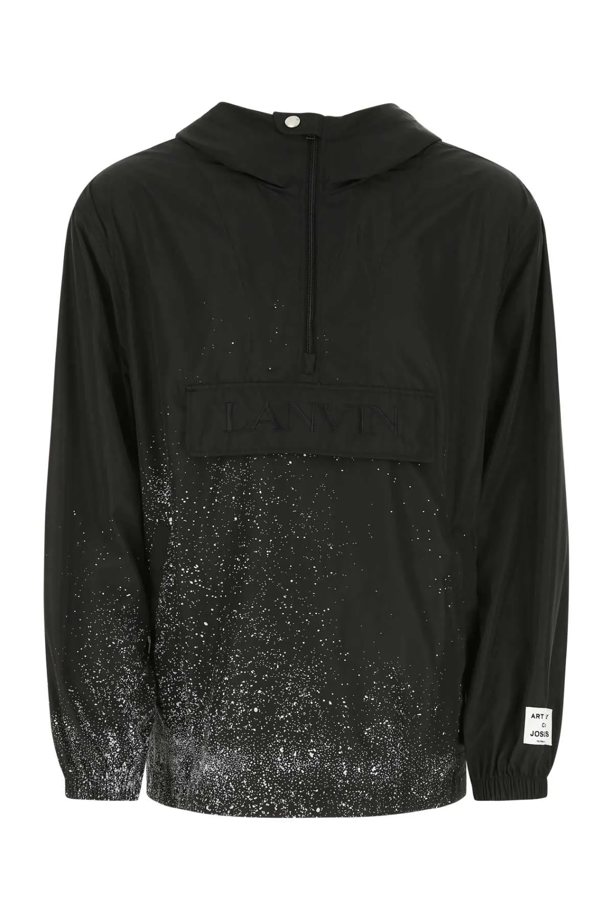 Lanvin Paint Splatter Half-Zip Hooded JAcket