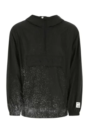 Lanvin Paint Splatter Half-Zip Hooded JAcket