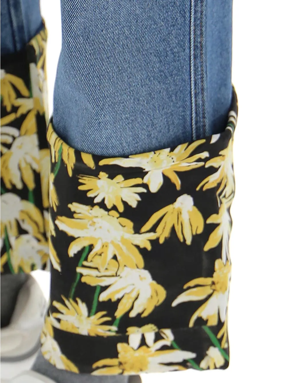 Loewe Daisy-Print Hem Detailed Jeans