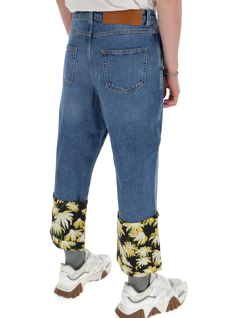 Loewe Daisy-Print Hem Detailed Jeans