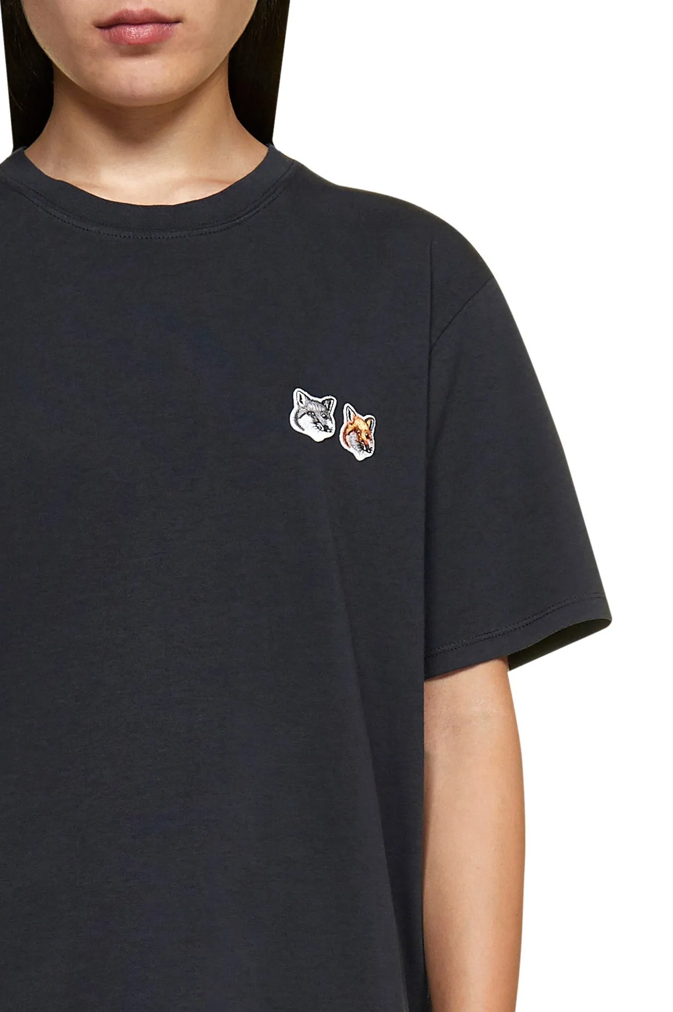 Maison Kitsun Double Fox Head Patch T-Shirt