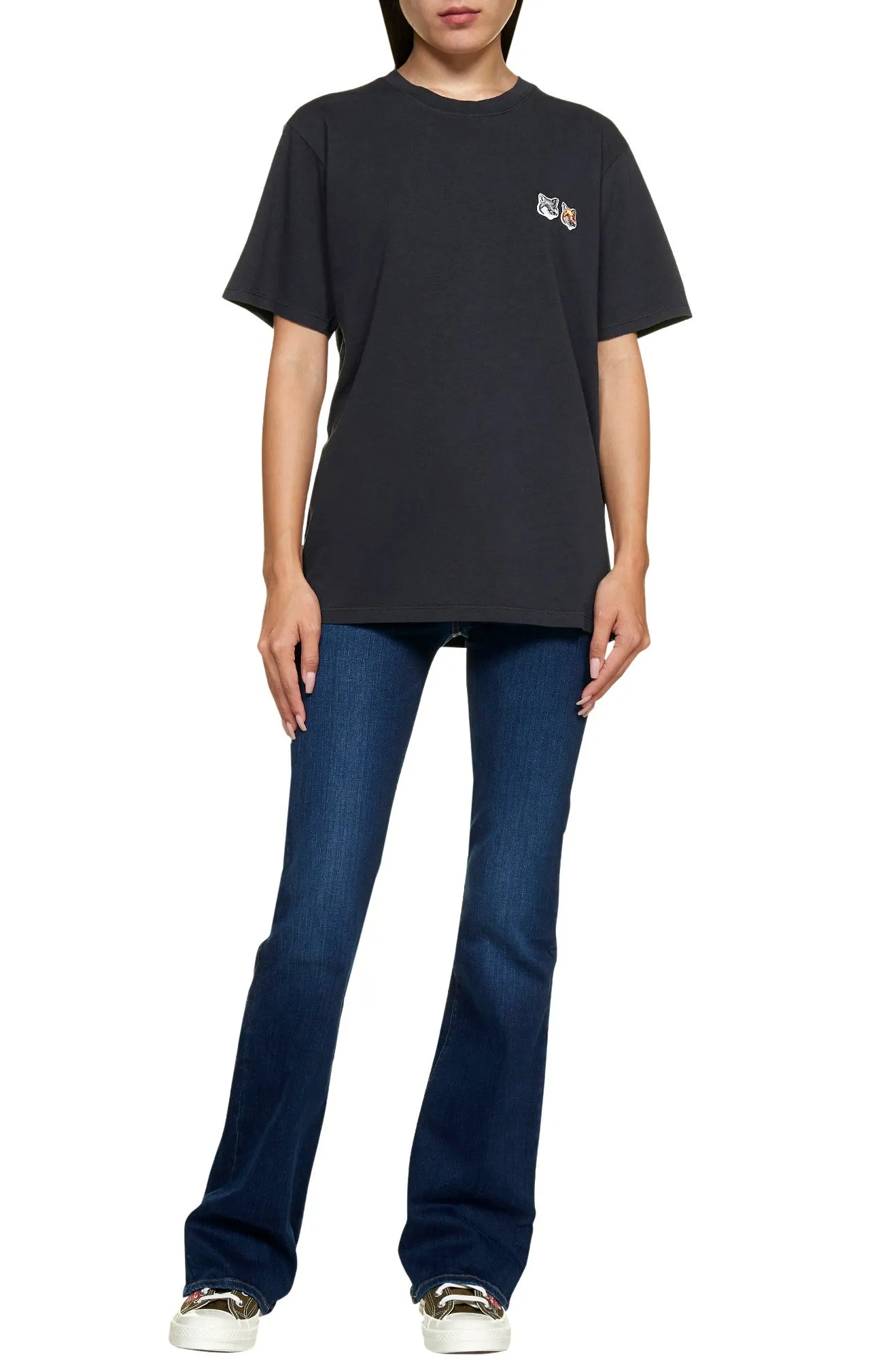 Maison Kitsun Double Fox Head Patch T-Shirt