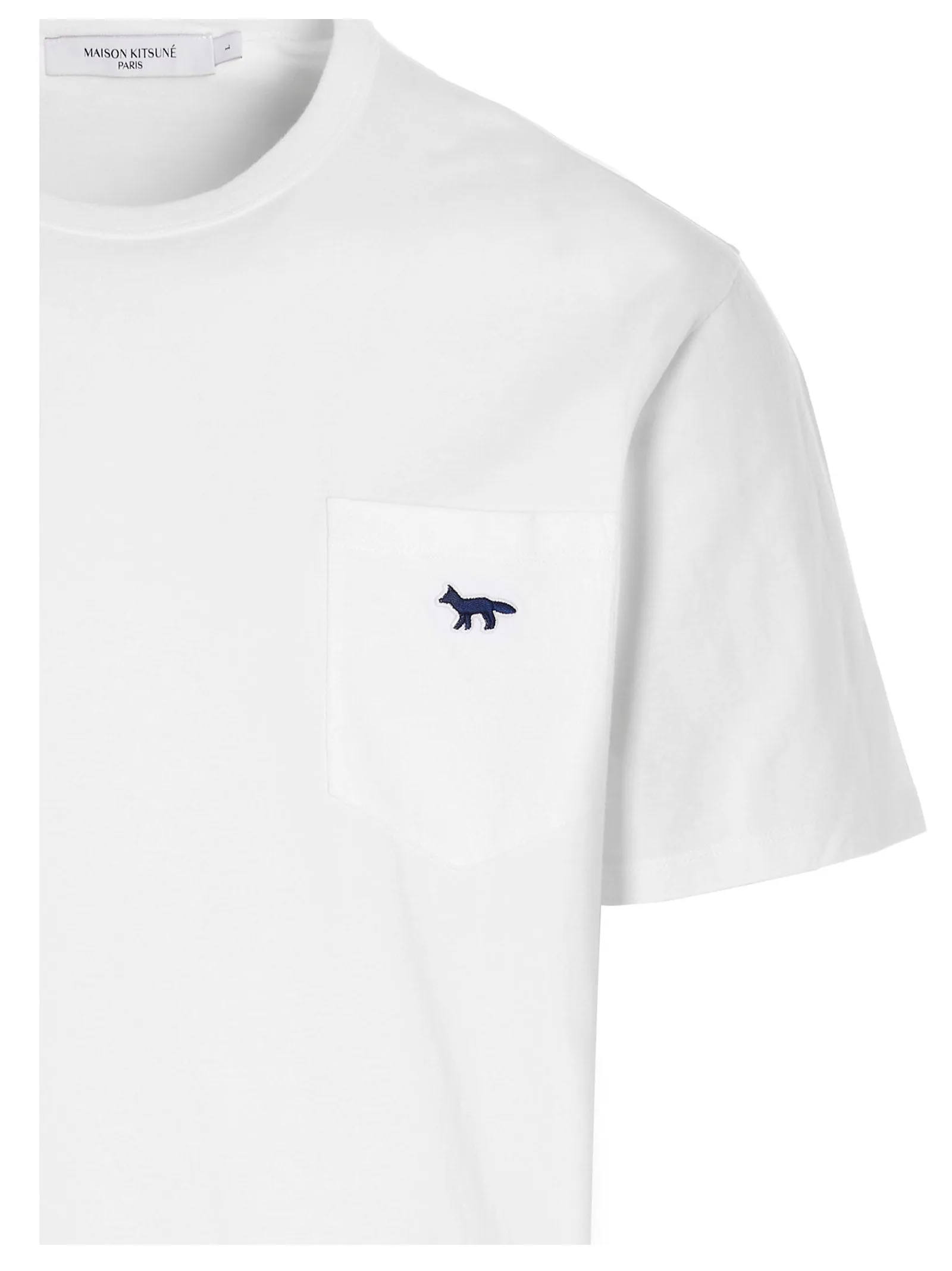 Maison Kitsun Logo Embroidered Crewneck T-Shirt
