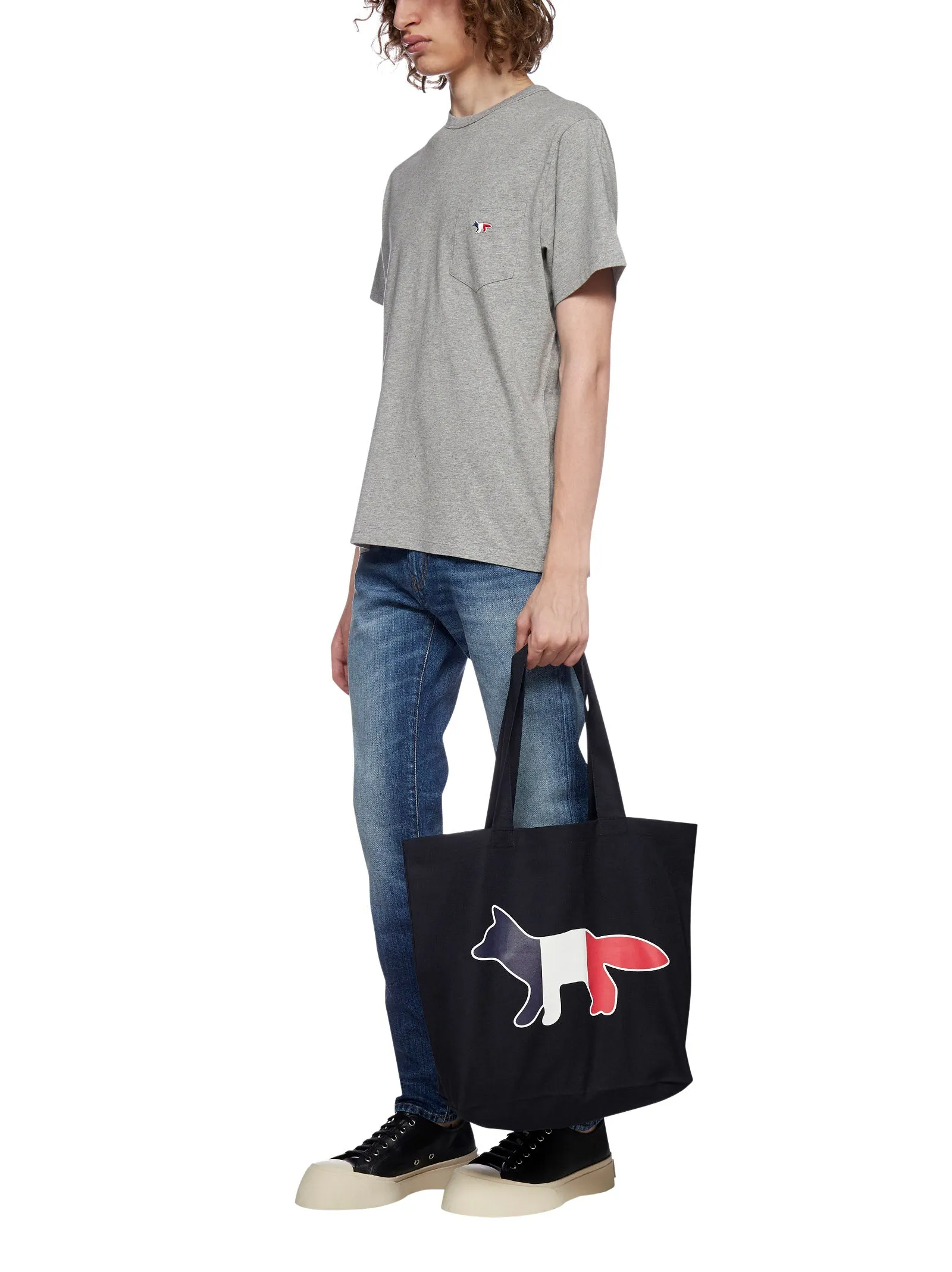 Maison Kitsun Tricolor Fox Patch Pocket T-Shirt