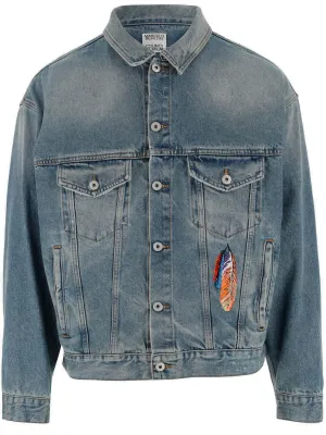Marcelo Burlon County Of Milan Distressed Buttoned Denim Jacket