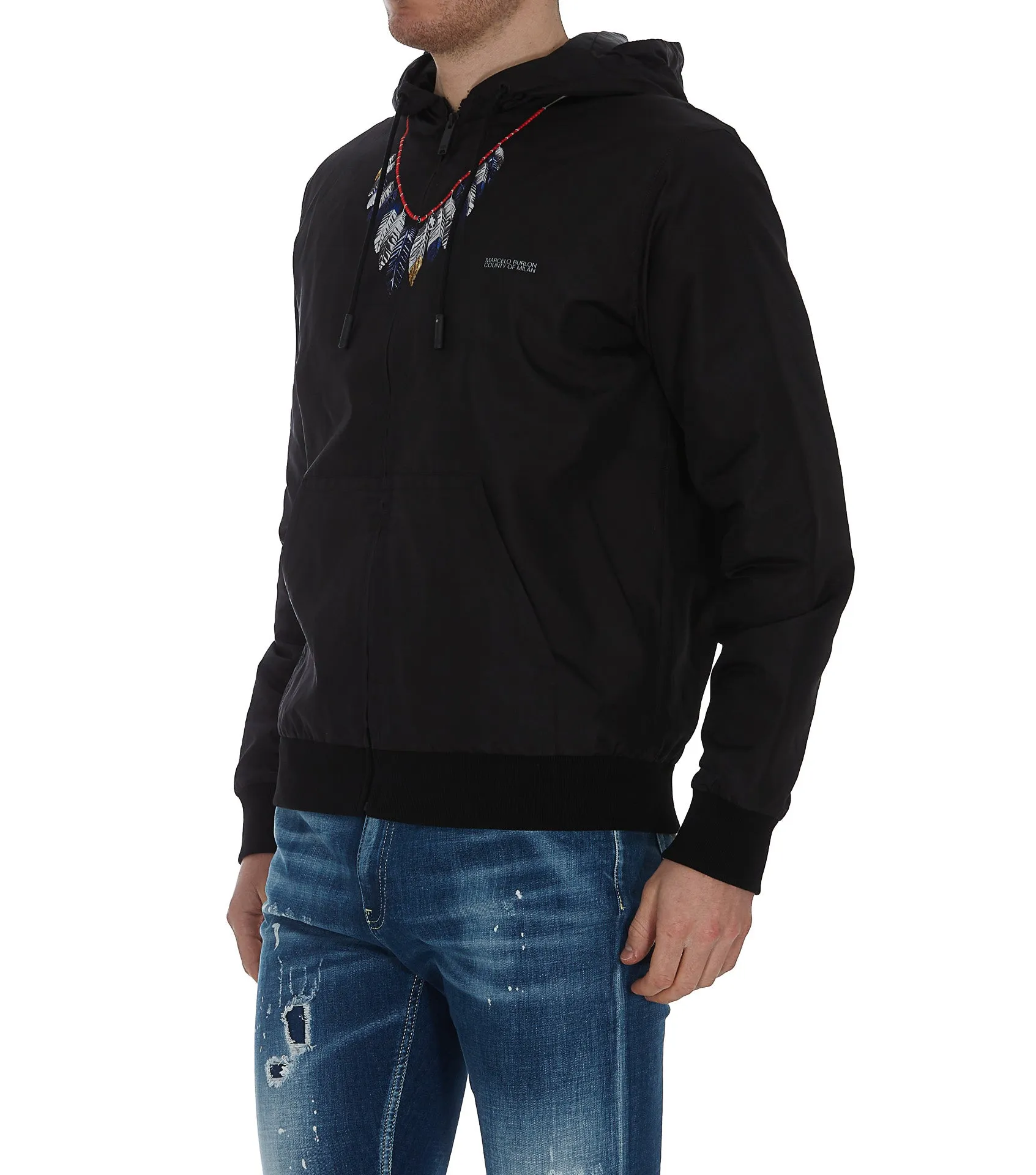 Marcelo Burlon County Of Milan Feathers Motif Hooded Jacket