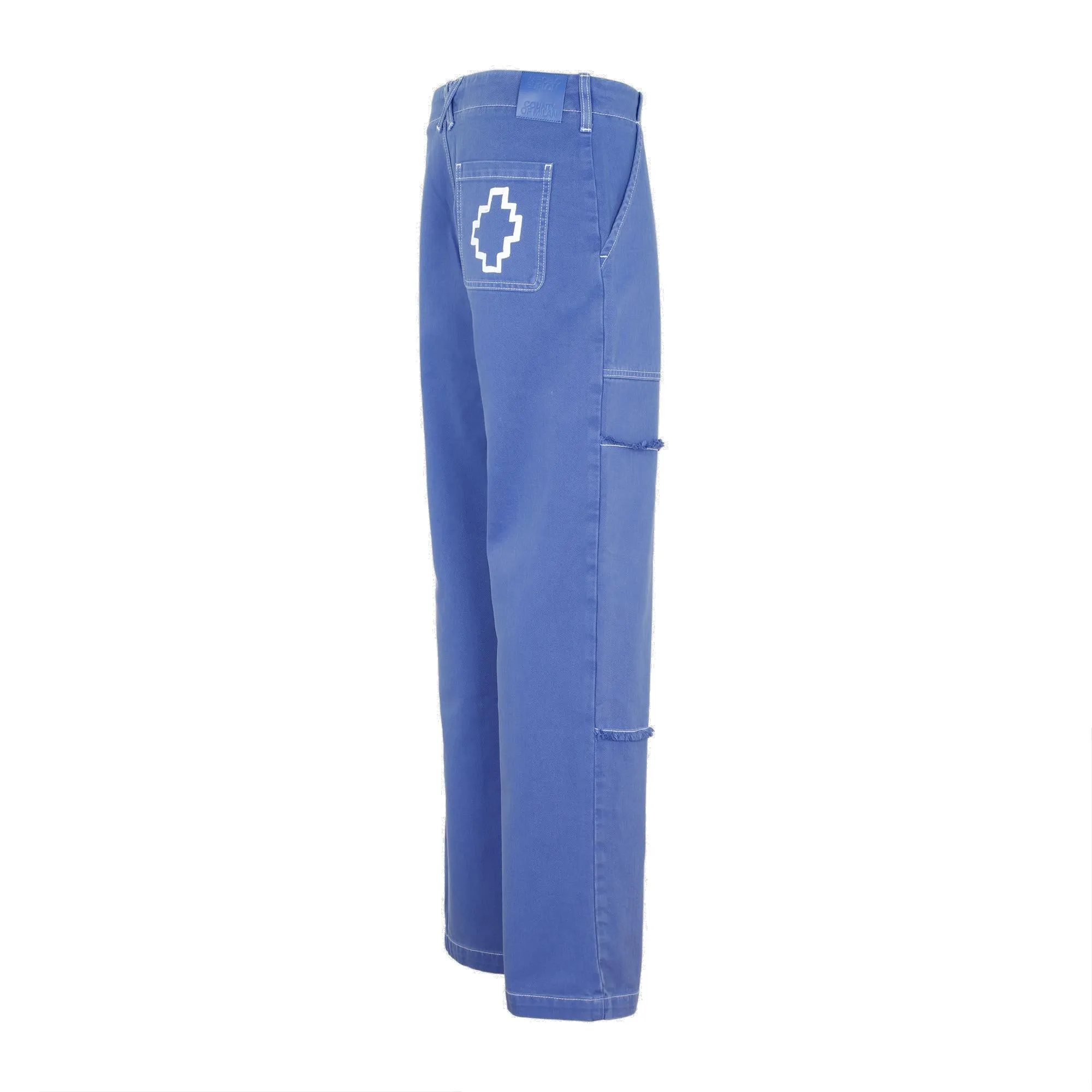 Marcelo Burlon County Of Milan Tempera Cross Distressed Pants