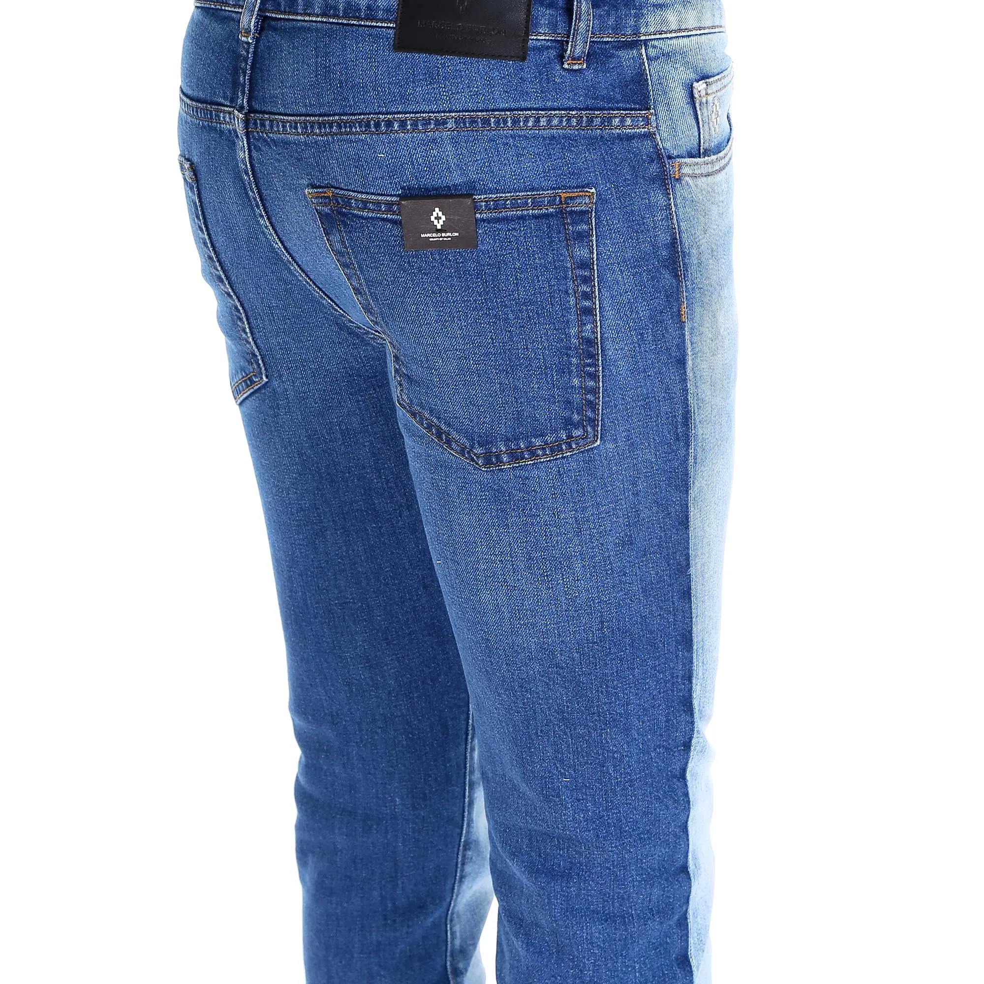 Marcelo Burlon County Of Milan Two-Toned Slim-Fit Jeans