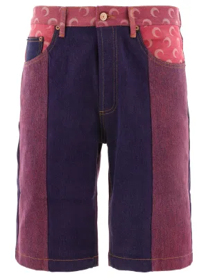 Marine Serre Crescent Moon Panelled Mid Rise Shorts