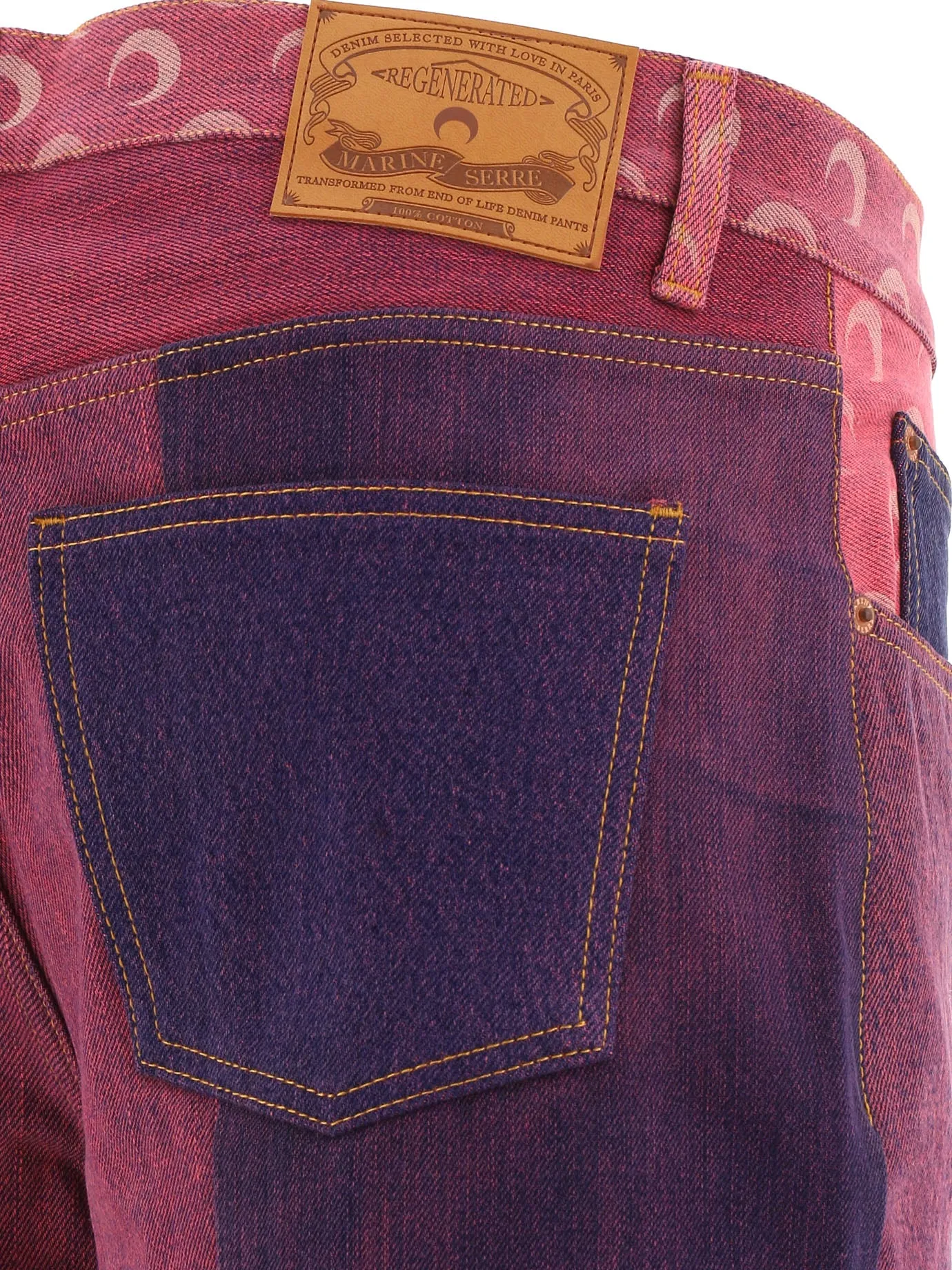 Marine Serre Crescent Moon Panelled Mid Rise Shorts