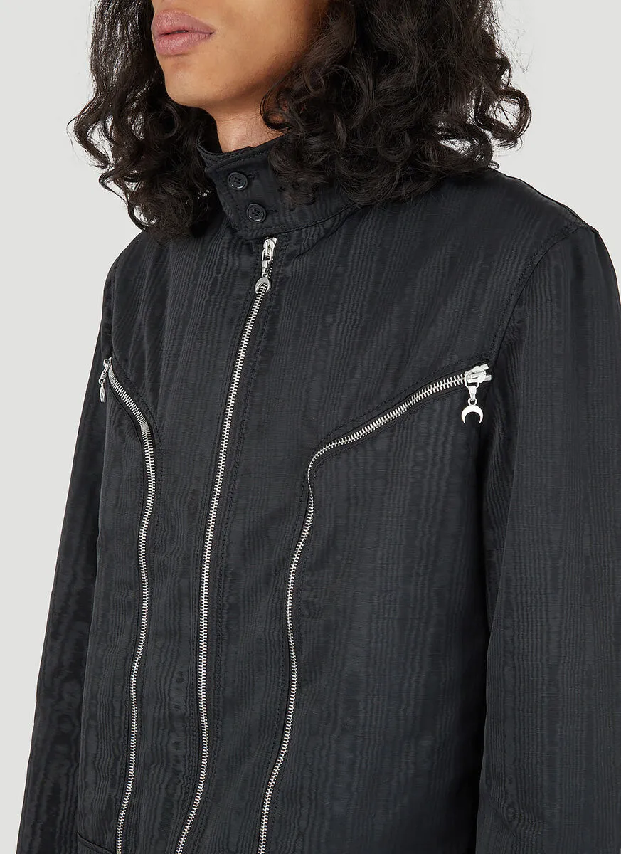 Marine Serre Long Sleeved Zipped Biker Jacket