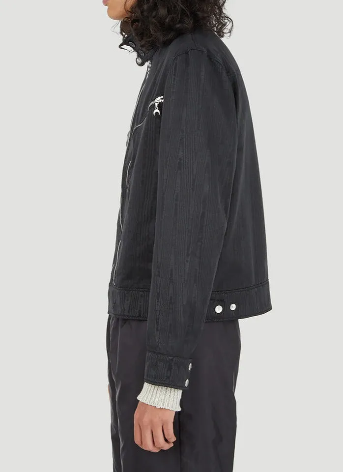 Marine Serre Long Sleeved Zipped Biker Jacket