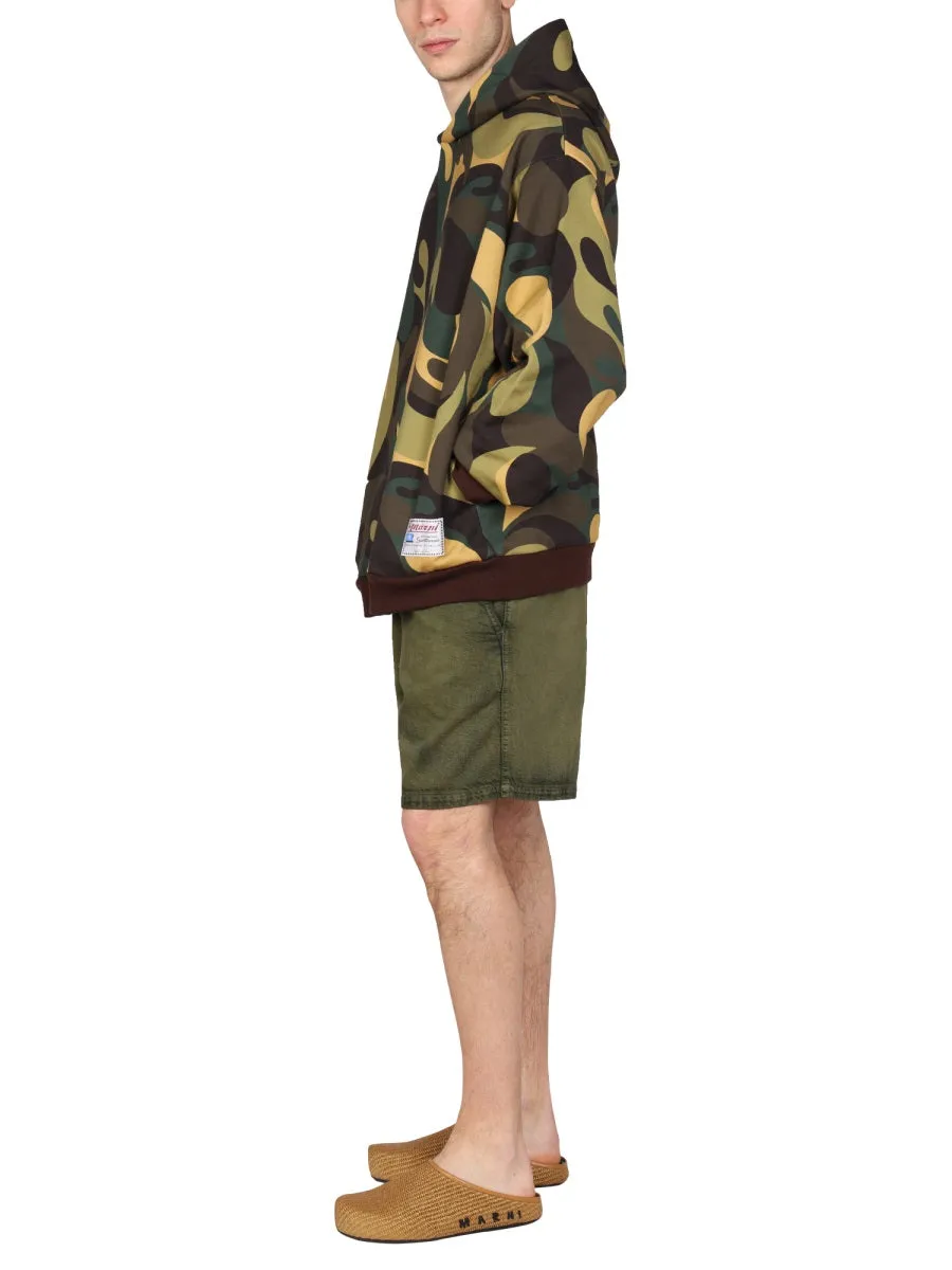 Marni Logo Patch Knee-Length Shorts
