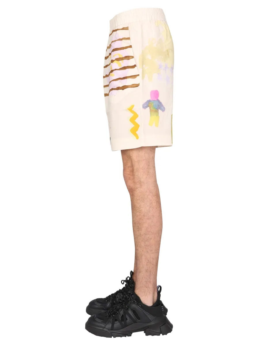 McQ Alexander McQueen Printed Bermuda Shorts