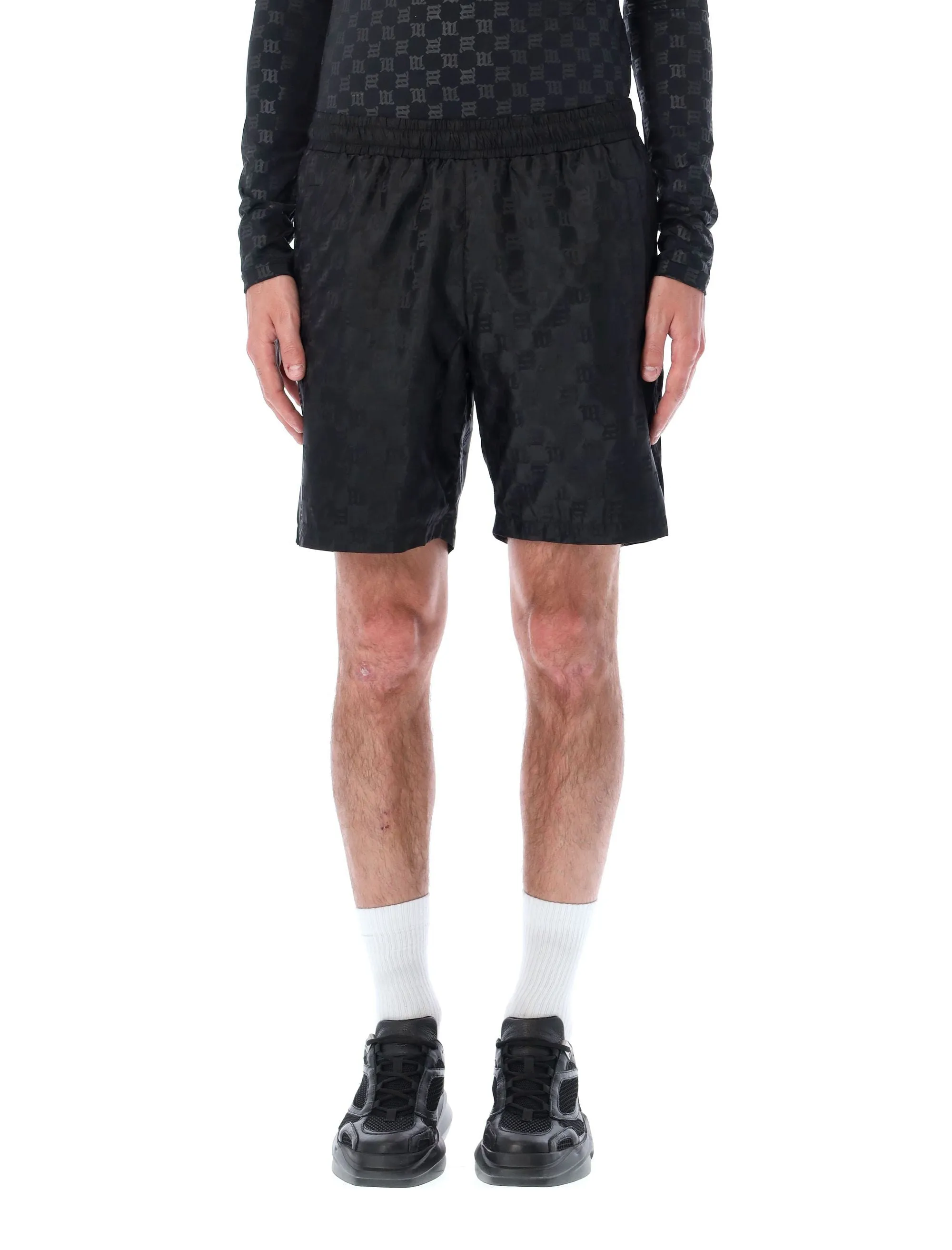 Misbhv Logo Monogram Straight Leg Shorts