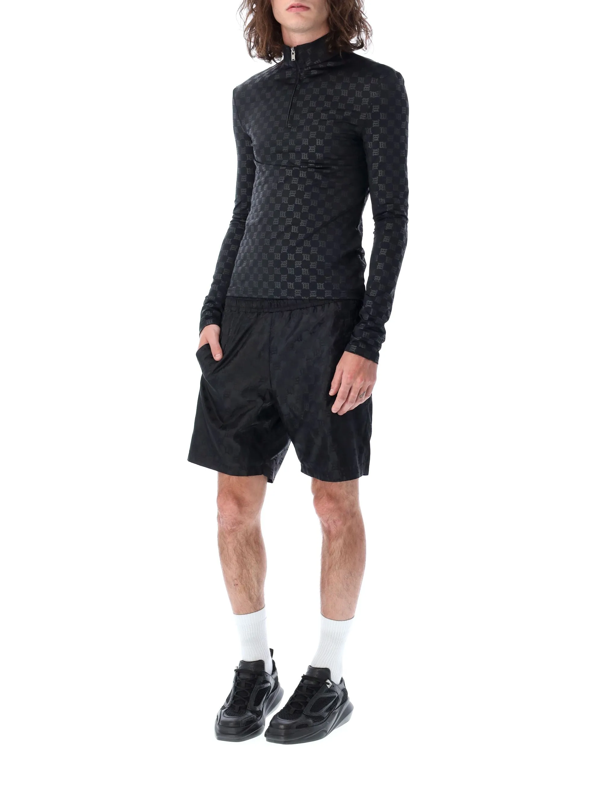 Misbhv Logo Monogram Straight Leg Shorts