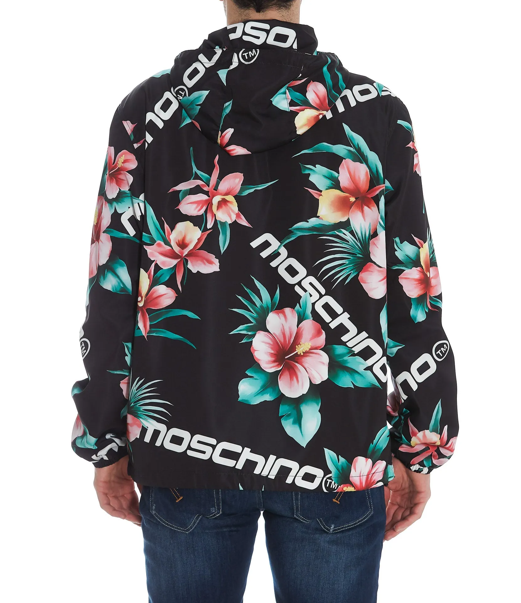 Moschino Hibiscus Print Zipped Jacket