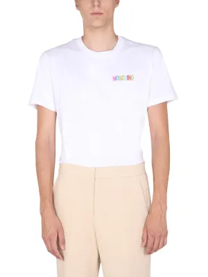 Moschino Logo Embroidered Crewneck T-Shirt