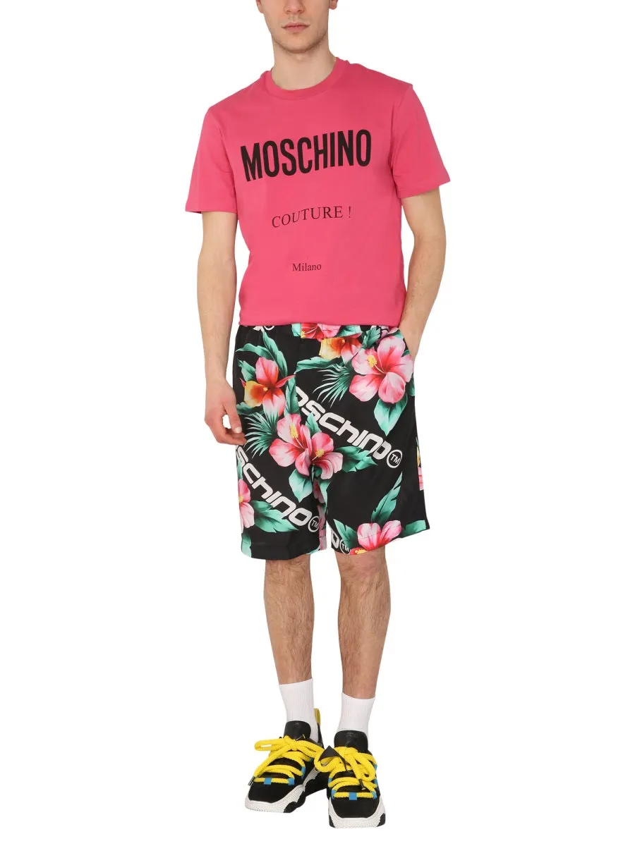 Moschino Logo Printed Crewneck T-Shirt