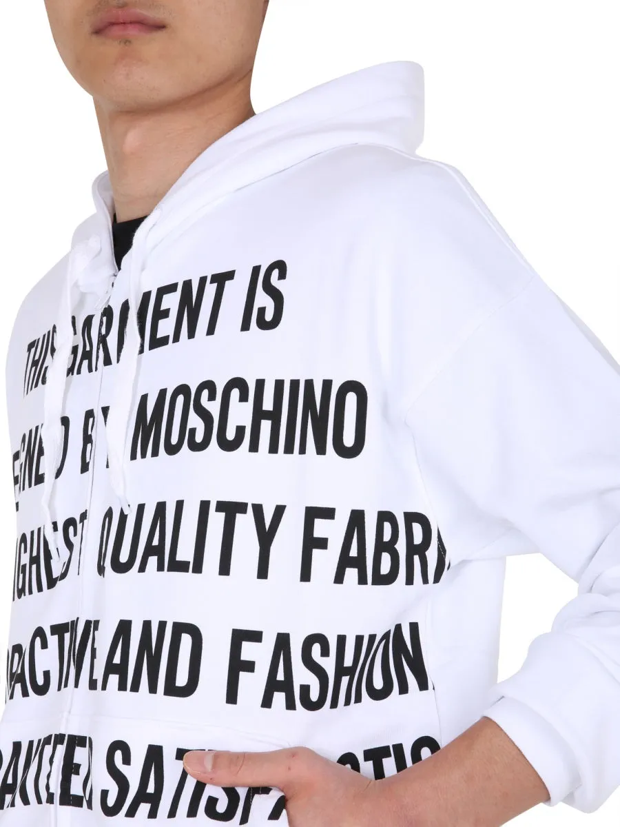 Moschino Slogan Printed Hooded Jacket