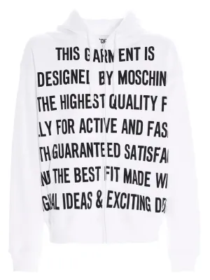 Moschino Slogan Printed Hooded Jacket