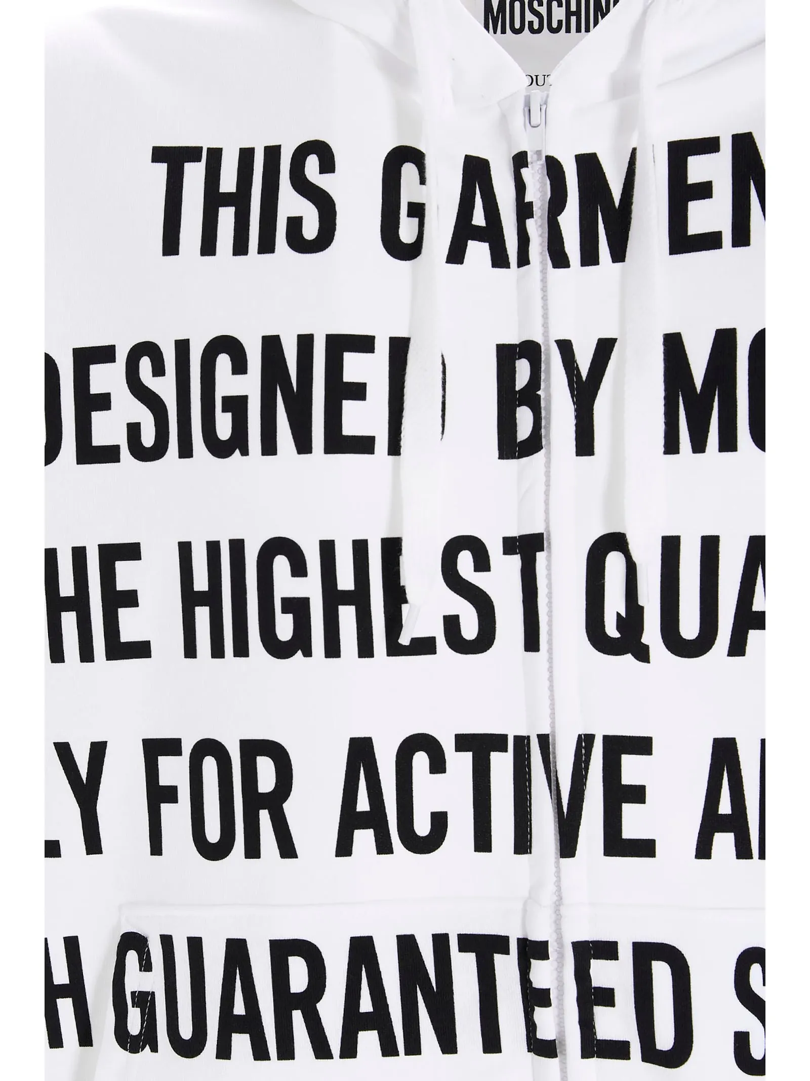 Moschino Slogan Printed Hooded Jacket