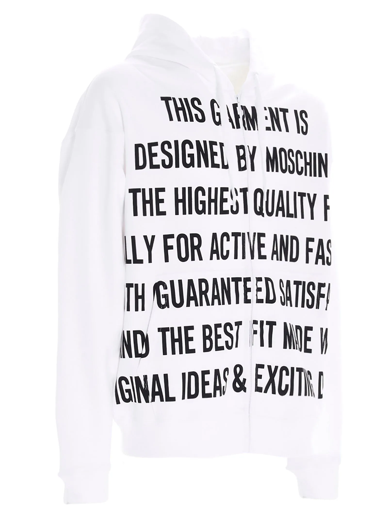 Moschino Slogan Printed Hooded Jacket