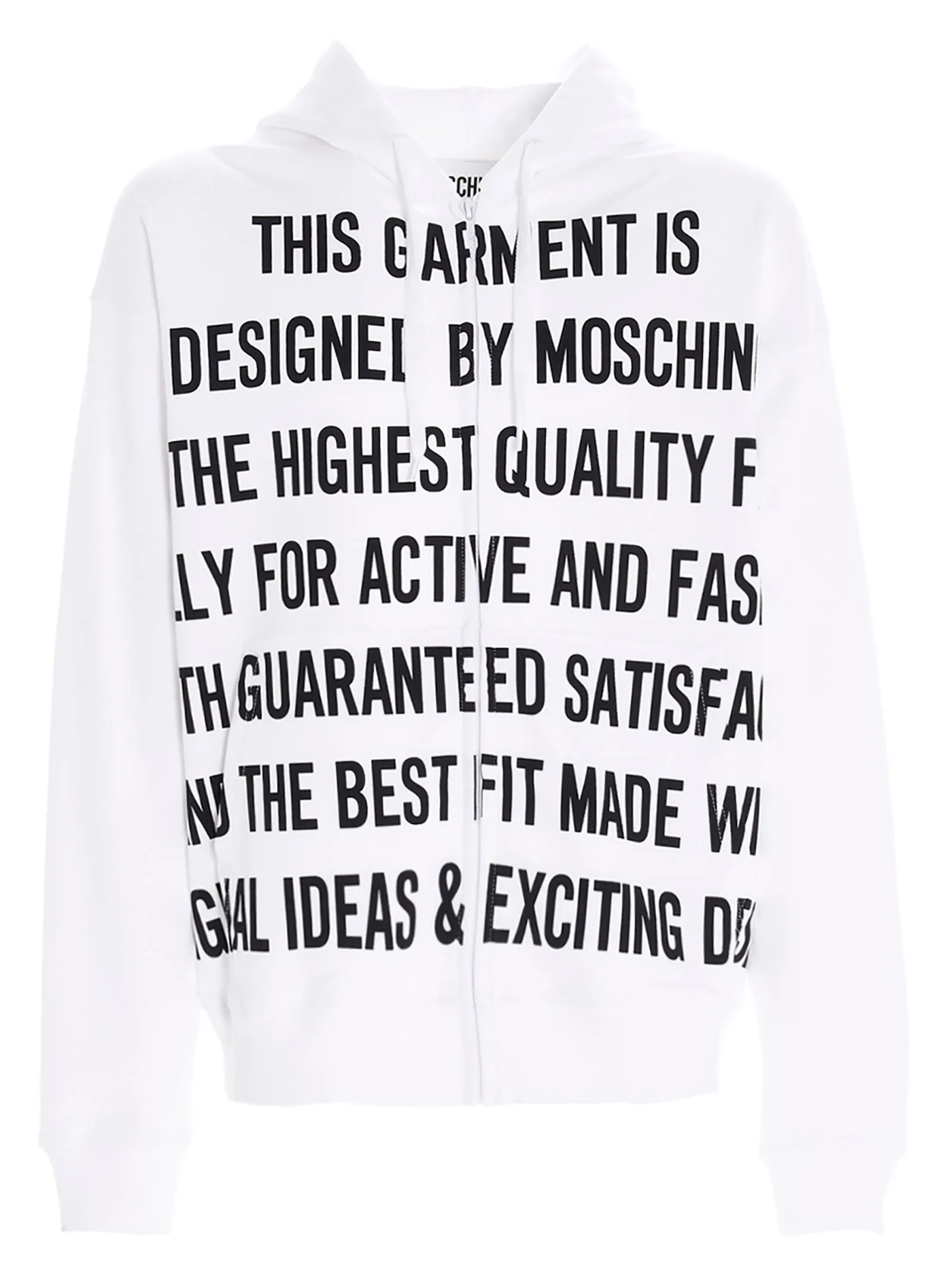 Moschino Slogan Printed Hooded Jacket