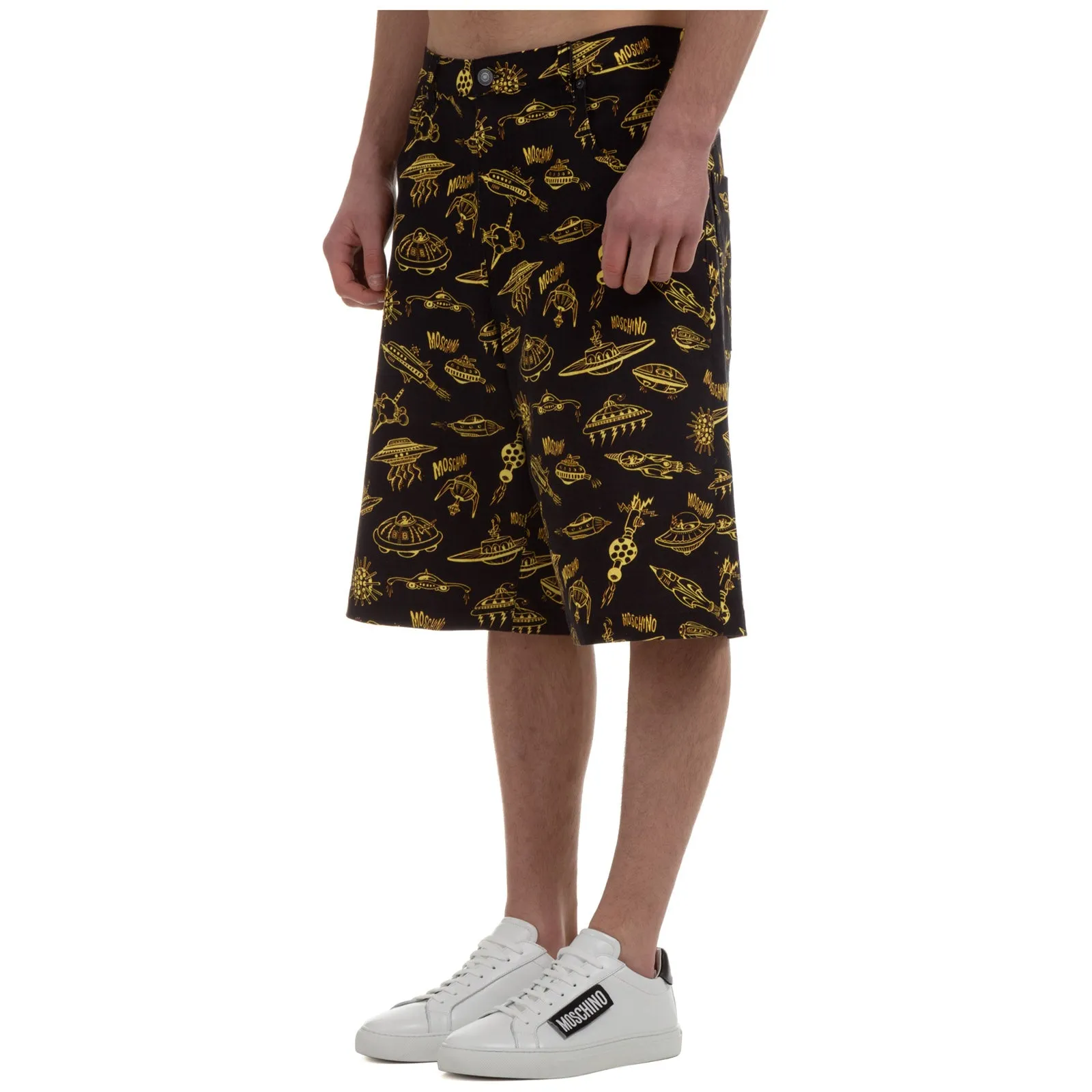 Moschino Spaceship Print Bermuda Shorts