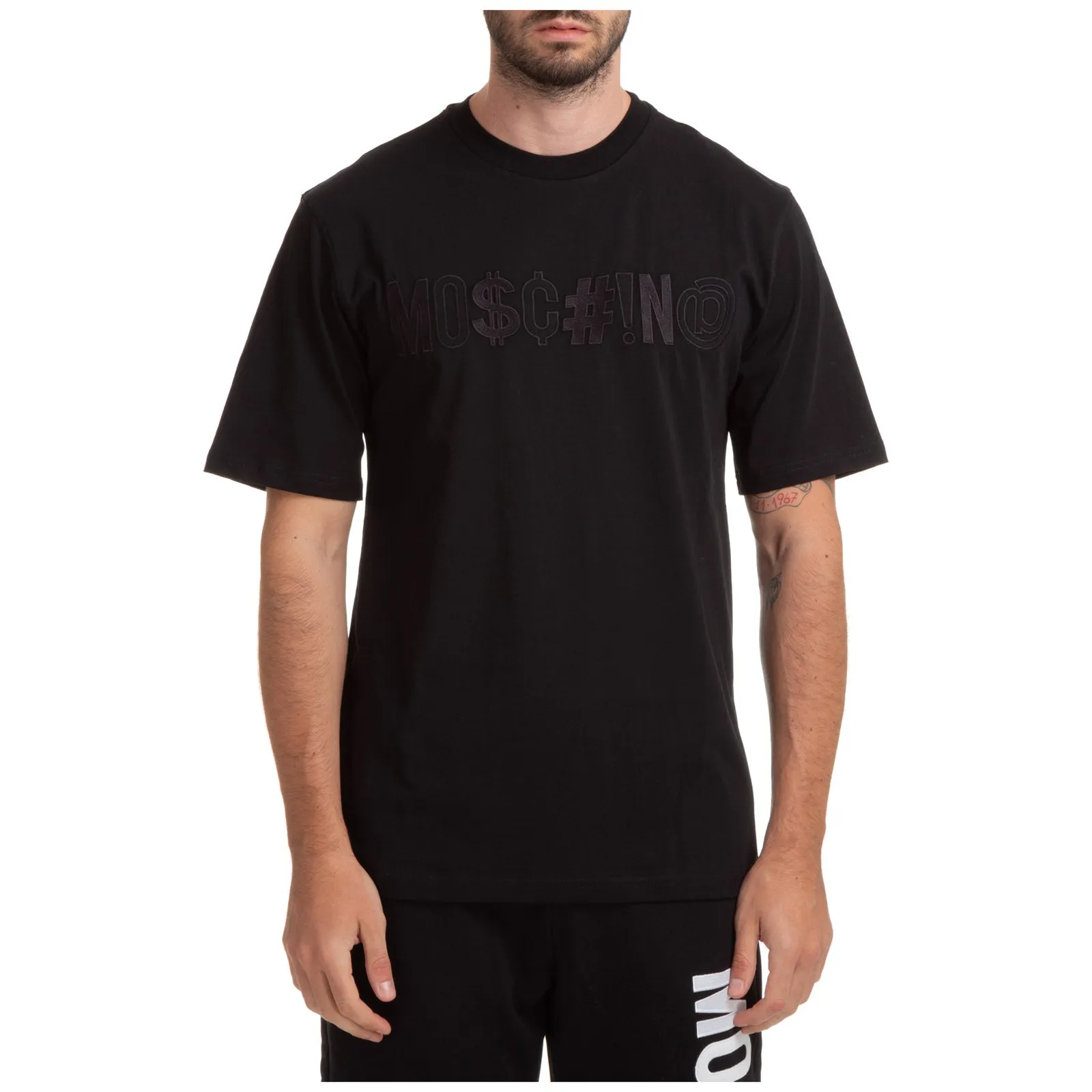 Moschino Symbols Logo Embroidered Crewneck T-Shirt