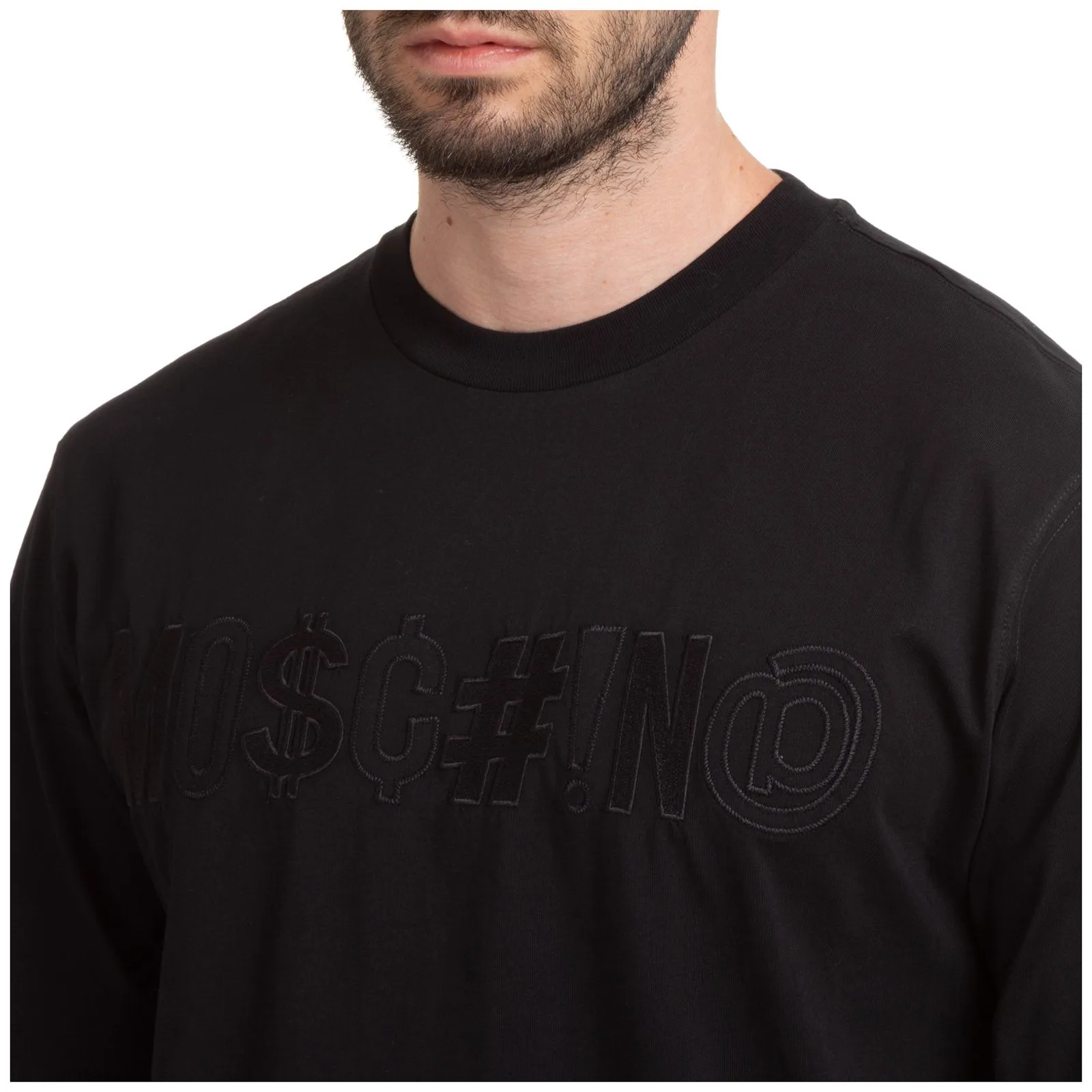 Moschino Symbols Logo Embroidered Crewneck T-Shirt