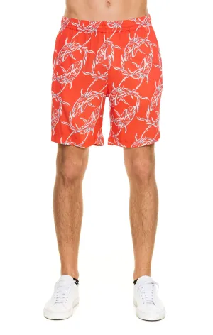 MSGM Allover Shark Printed Shorts