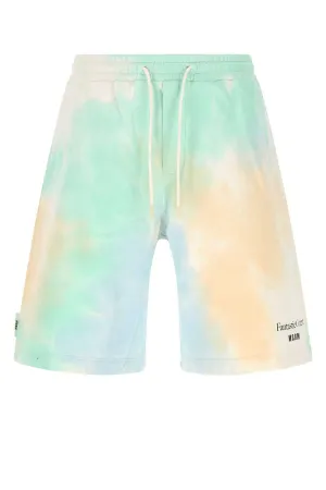MSGM Fantastic Green Tie Dye Bermuda Shorts