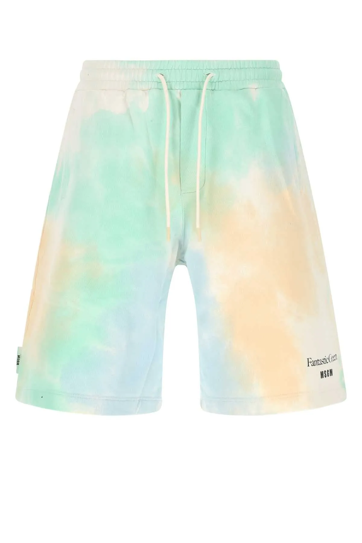MSGM Fantastic Green Tie Dye Bermuda Shorts