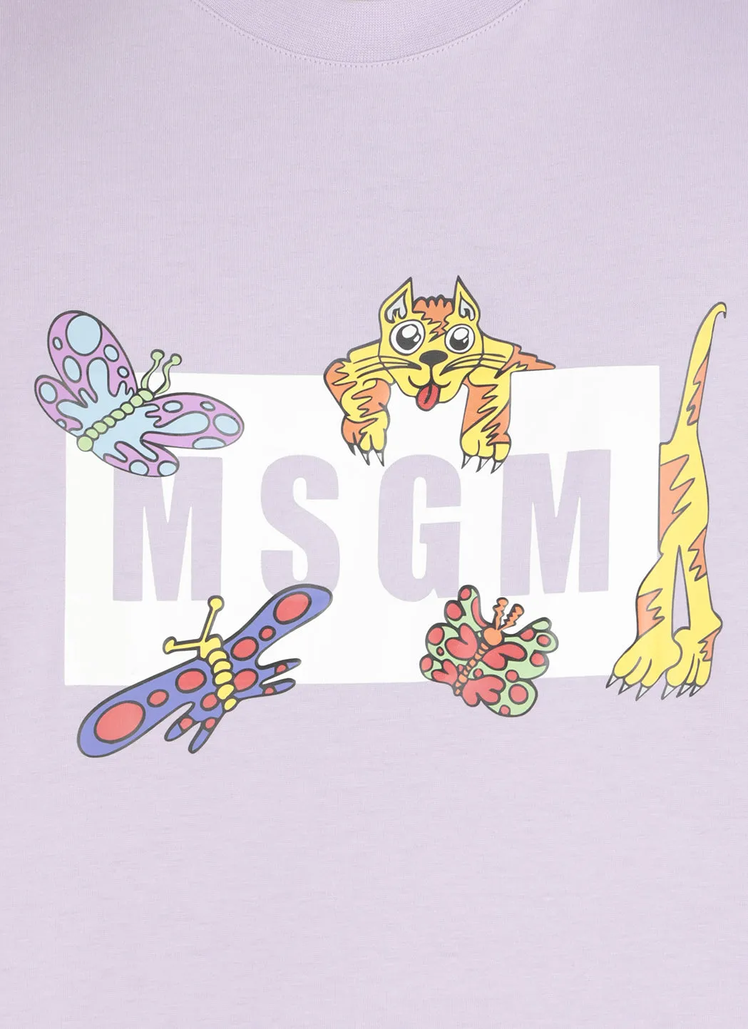 MSGM Funny Tiger Logo Box T-Shirt