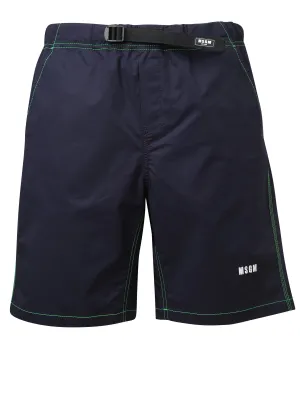 MSGM Logo Embroidered Drawstring Waistband Shorts