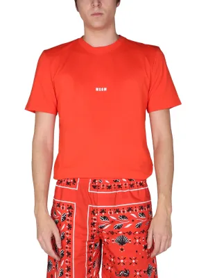 MSGM Logo Printed Crewneck T-Shirt