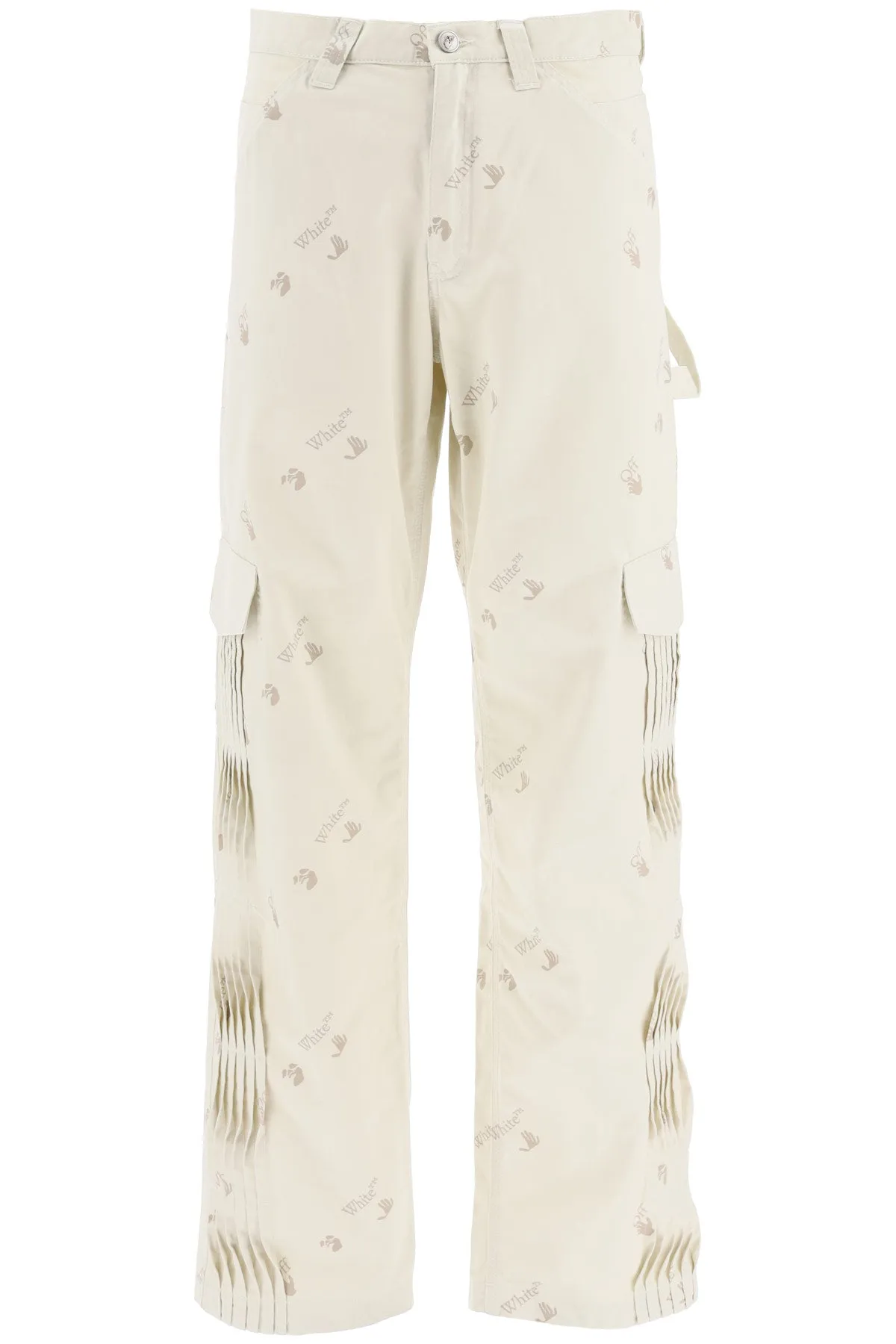 Off-White Allover Logo Wide-Leg Jeans