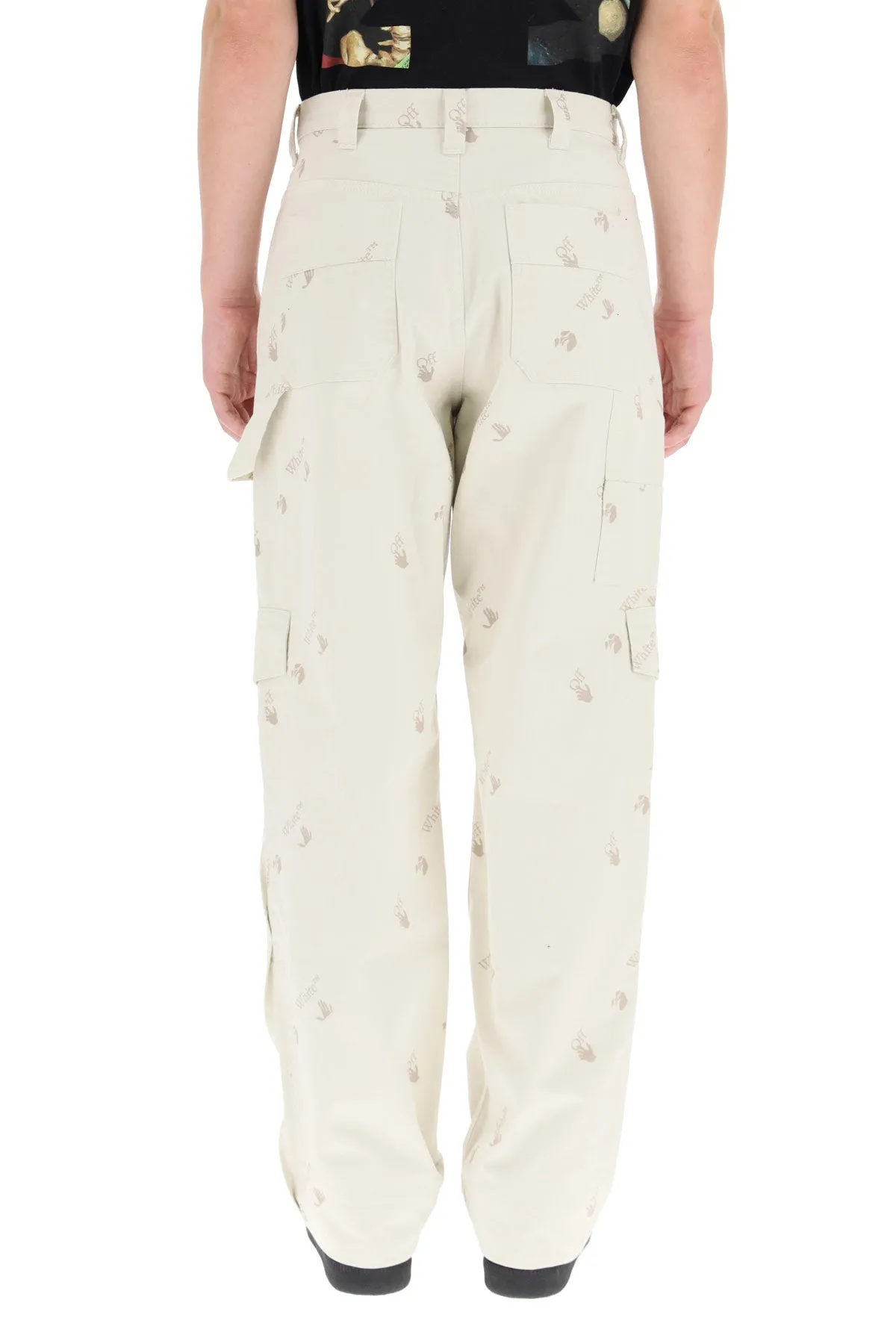 Off-White Allover Logo Wide-Leg Jeans