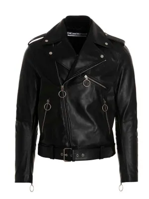 Off-White Zip-Detail Biker Jacket