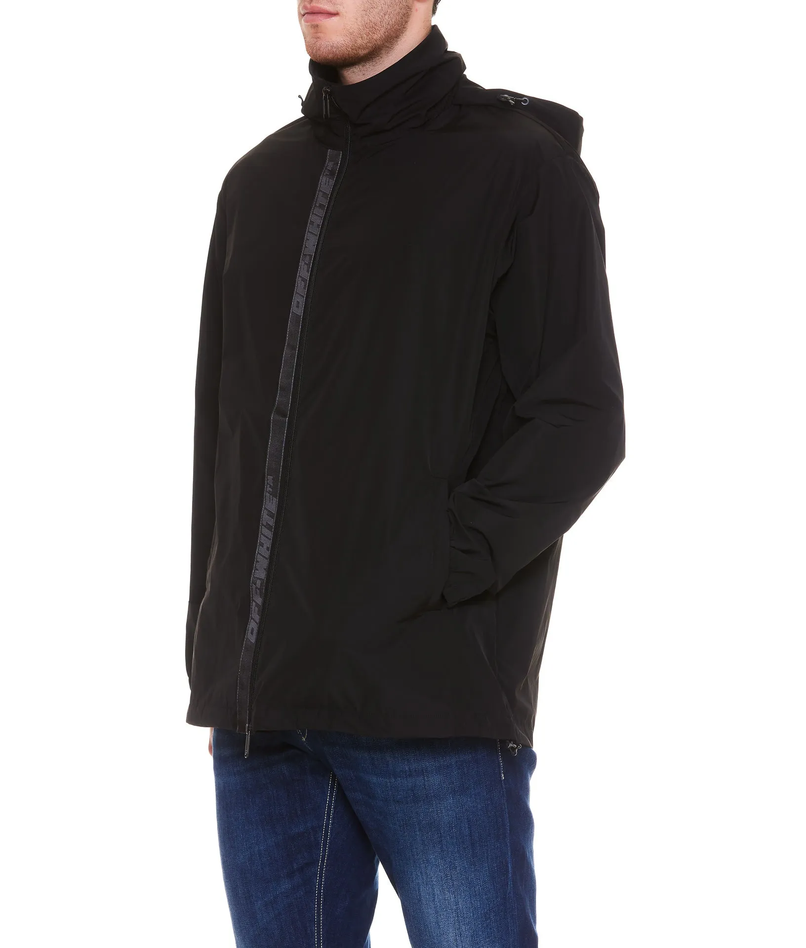 Off-White Zip-Up Long-Sleeved Jacket