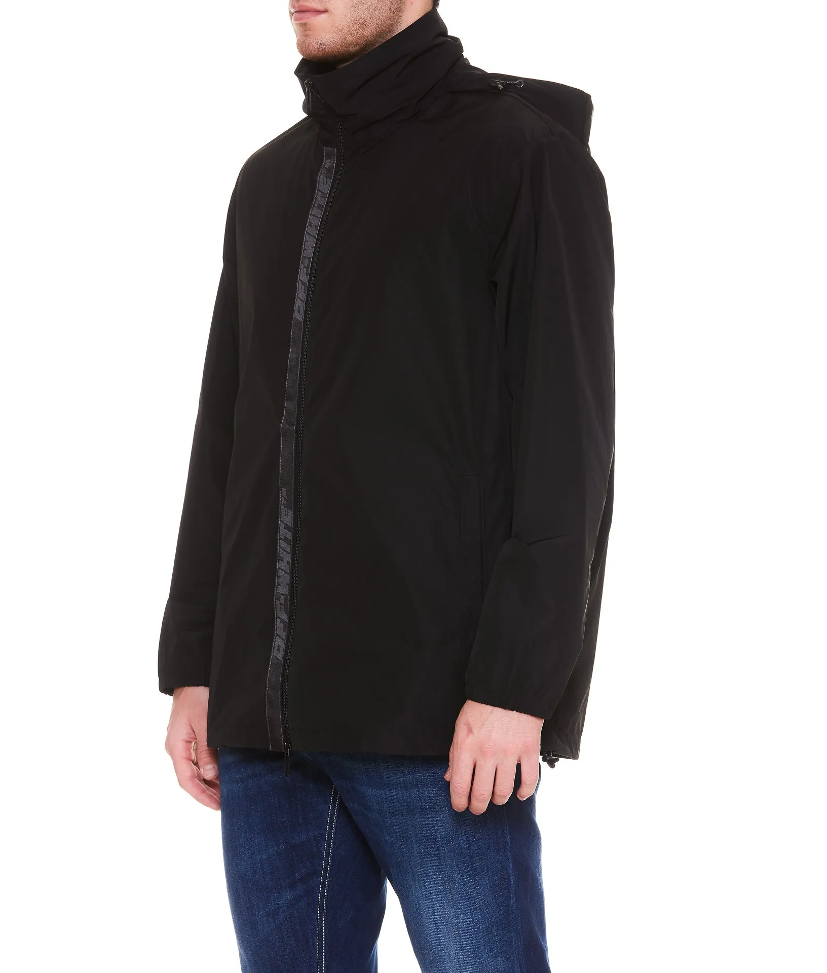 Off-White Zip-Up Long-Sleeved Jacket