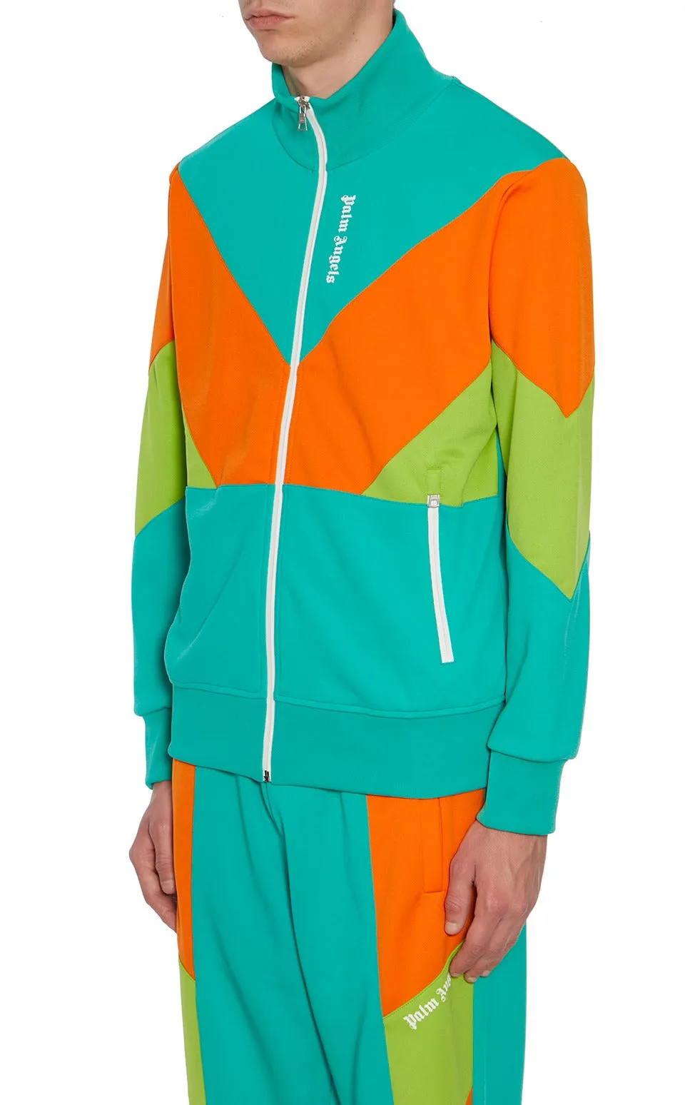 Palm Angels Color Block Zipped Track Jacket