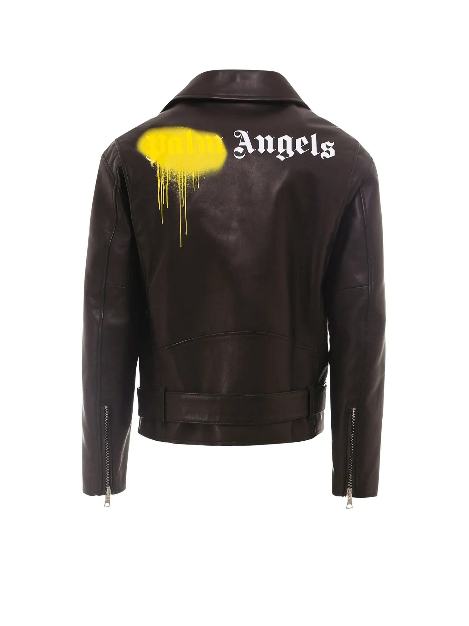 Palm Angels Leather Biker Jacket