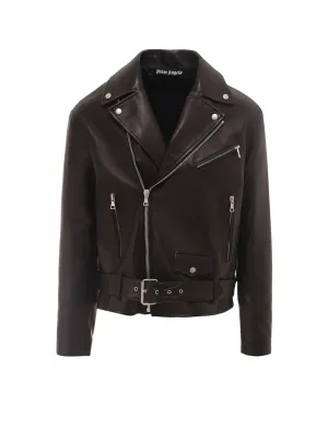 Palm Angels Leather Biker Jacket