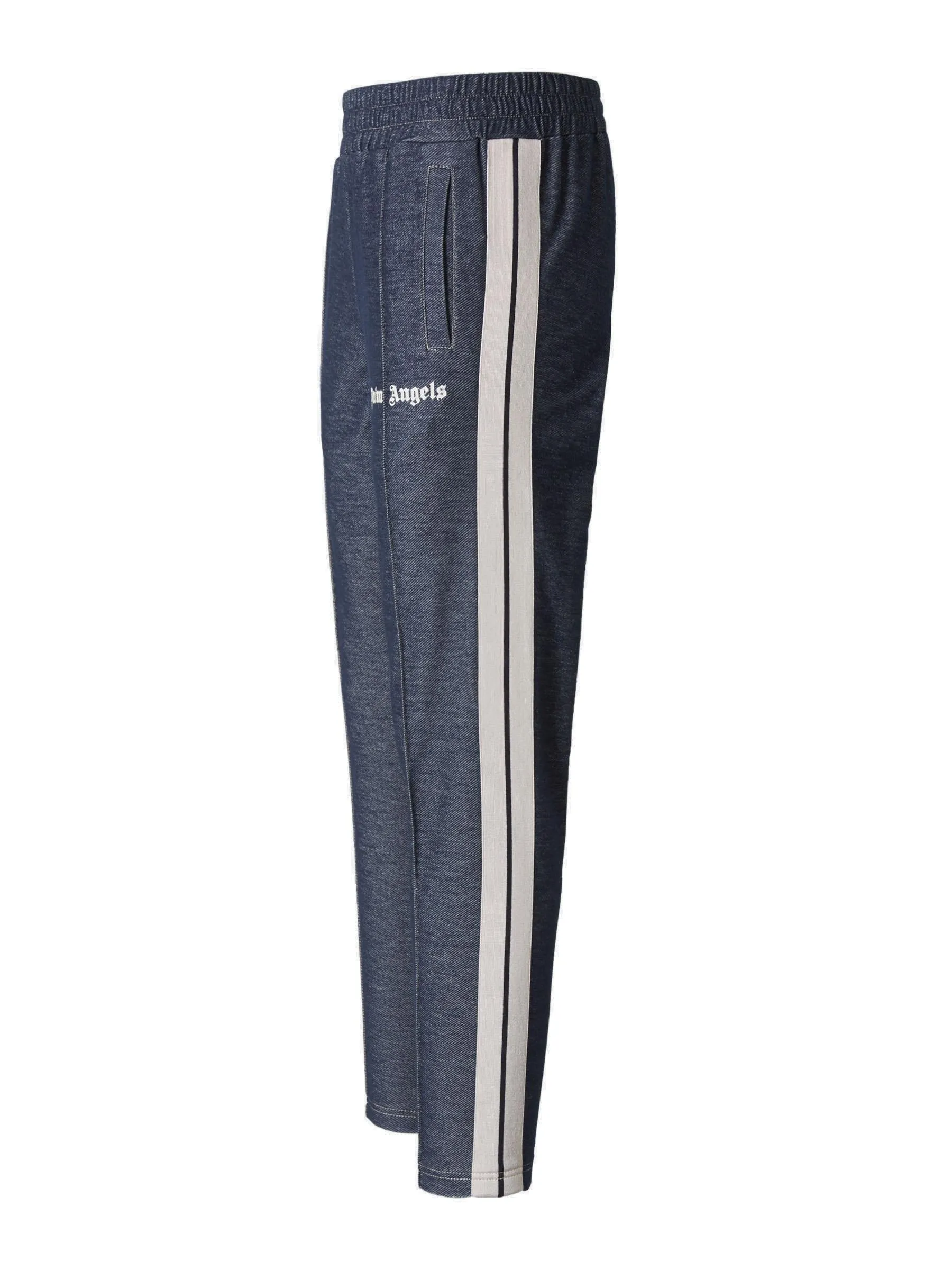Palm Angels Logo Print Denim Sport Trousers